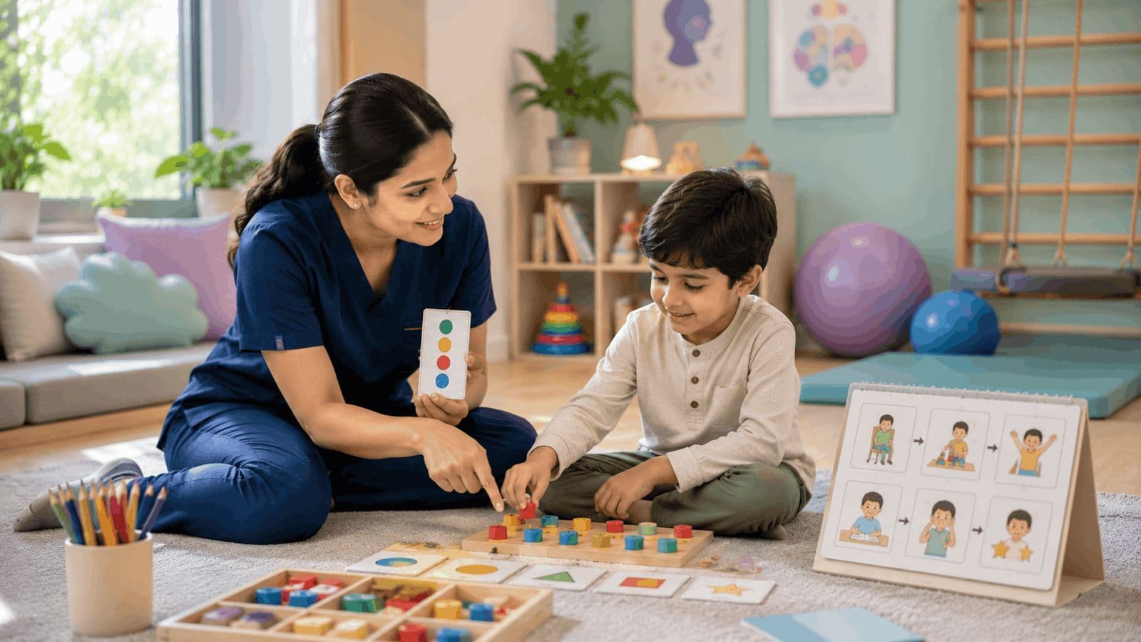 Siraa Health specialist with a child