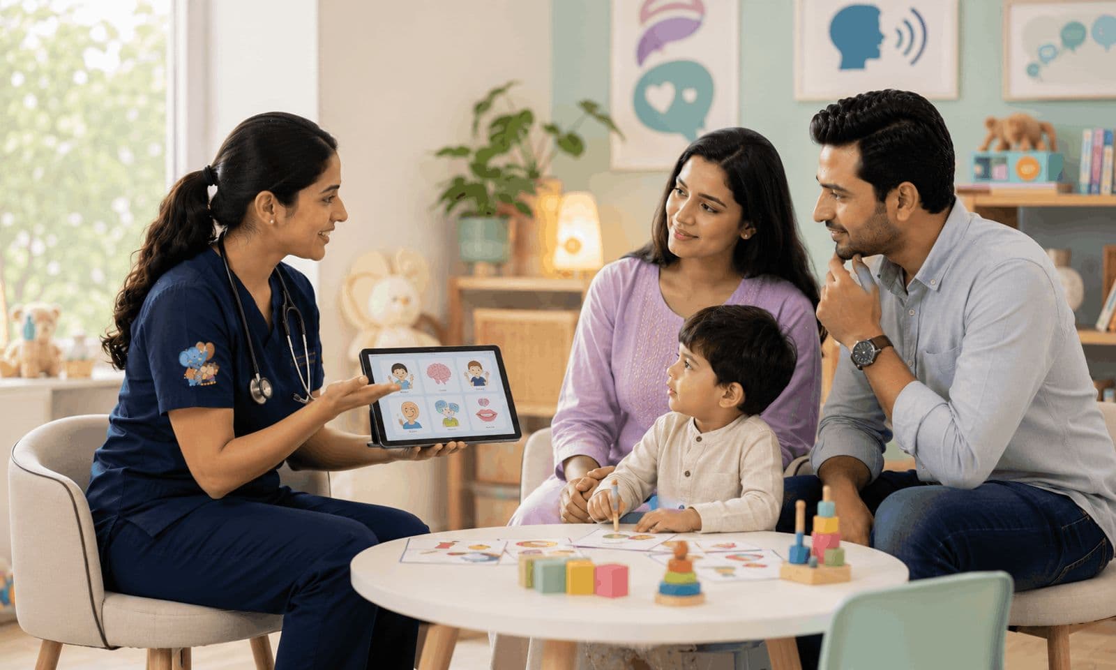 Siraa Health specialist with a child